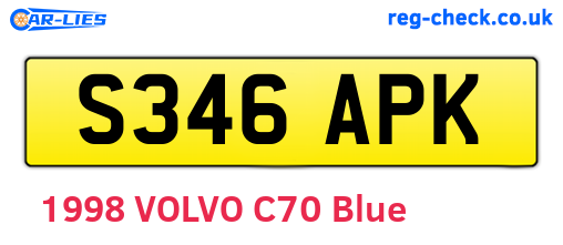 S346APK are the vehicle registration plates.