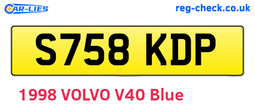 S758KDP are the vehicle registration plates.