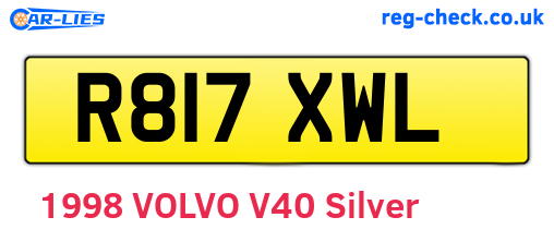 R817XWL are the vehicle registration plates.