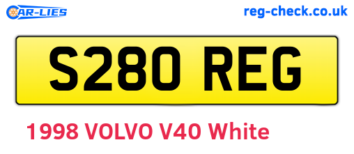 S280REG are the vehicle registration plates.