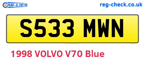 S533MWN are the vehicle registration plates.