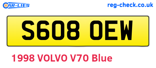 S608OEW are the vehicle registration plates.