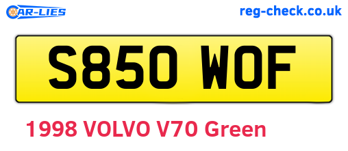 S850WOF are the vehicle registration plates.