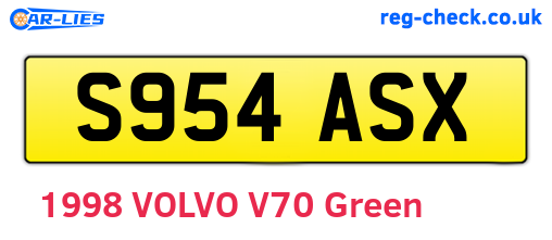 S954ASX are the vehicle registration plates.