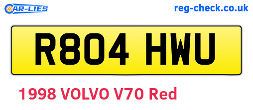 R804HWU are the vehicle registration plates.