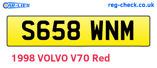 S658WNM are the vehicle registration plates.