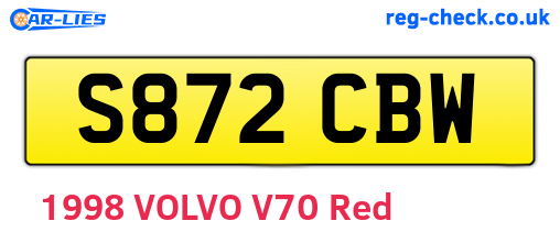 S872CBW are the vehicle registration plates.