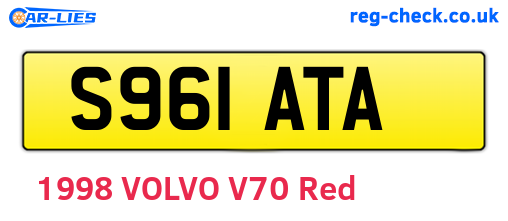 S961ATA are the vehicle registration plates.