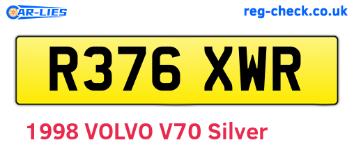 R376XWR are the vehicle registration plates.