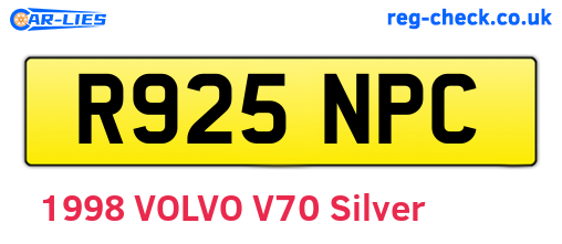 R925NPC are the vehicle registration plates.