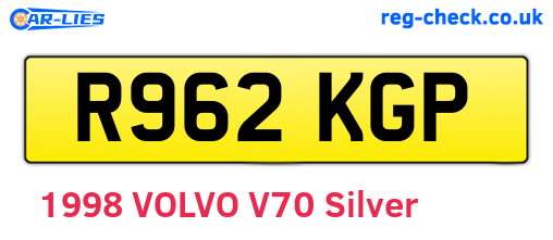 R962KGP are the vehicle registration plates.