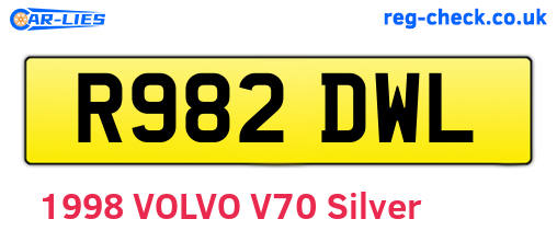 R982DWL are the vehicle registration plates.