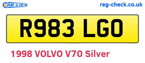 R983LGO are the vehicle registration plates.