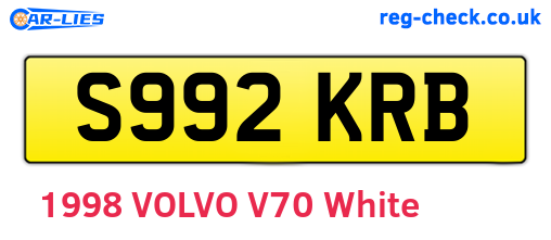 S992KRB are the vehicle registration plates.