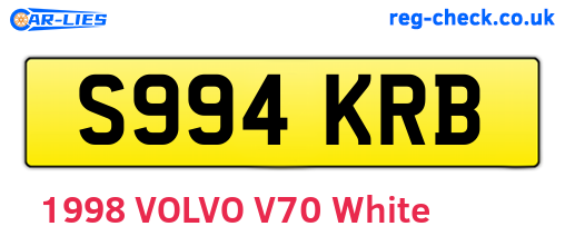 S994KRB are the vehicle registration plates.