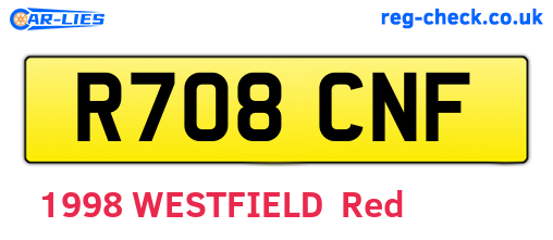 R708CNF are the vehicle registration plates.