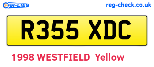 R355XDC are the vehicle registration plates.