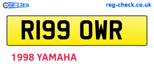 R199OWR are the vehicle registration plates.
