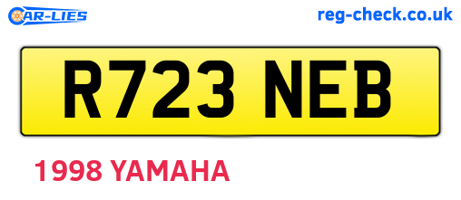 R723NEB are the vehicle registration plates.