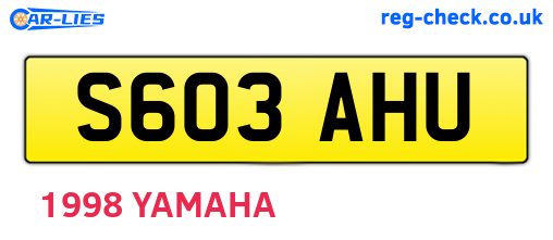 S603AHU are the vehicle registration plates.