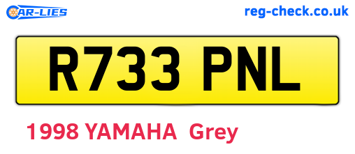 R733PNL are the vehicle registration plates.