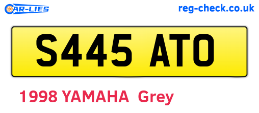 S445ATO are the vehicle registration plates.