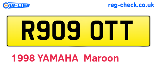 R909OTT are the vehicle registration plates.