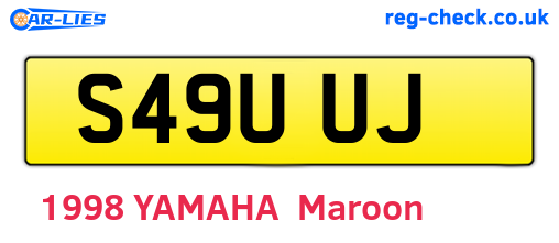 S49UUJ are the vehicle registration plates.