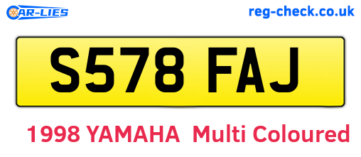 S578FAJ are the vehicle registration plates.