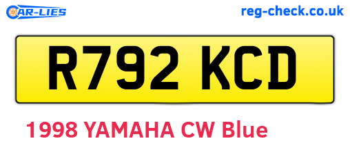 R792KCD are the vehicle registration plates.
