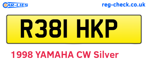 R381HKP are the vehicle registration plates.