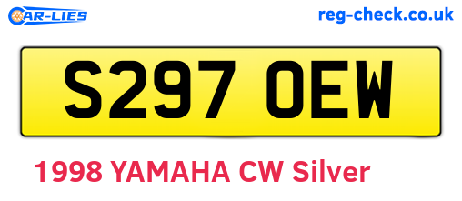 S297OEW are the vehicle registration plates.