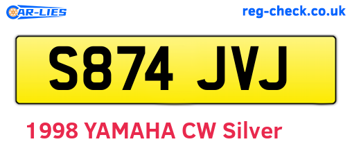 S874JVJ are the vehicle registration plates.