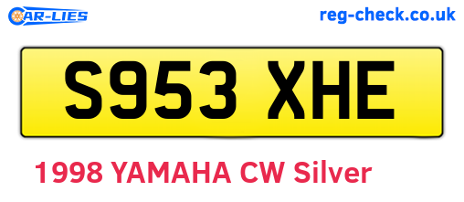 S953XHE are the vehicle registration plates.