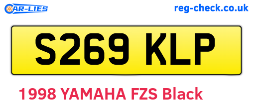 S269KLP are the vehicle registration plates.