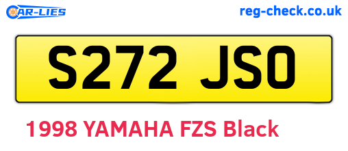 S272JSO are the vehicle registration plates.