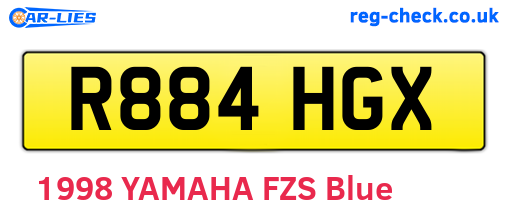 R884HGX are the vehicle registration plates.