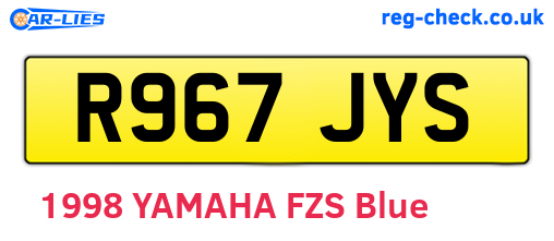R967JYS are the vehicle registration plates.
