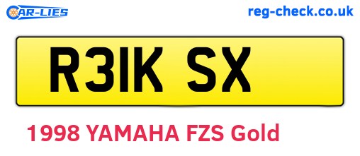 R31KSX are the vehicle registration plates.
