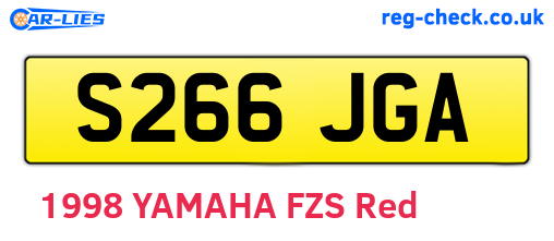S266JGA are the vehicle registration plates.
