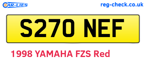 S270NEF are the vehicle registration plates.