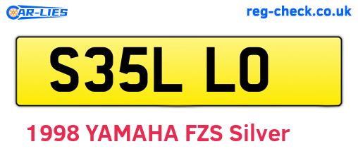 S35LLO are the vehicle registration plates.