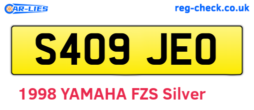 S409JEO are the vehicle registration plates.