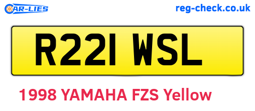 R221WSL are the vehicle registration plates.