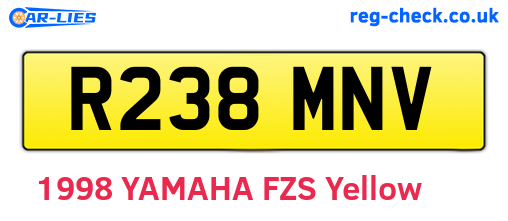 R238MNV are the vehicle registration plates.
