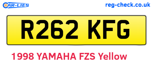 R262KFG are the vehicle registration plates.