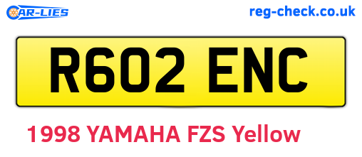 R602ENC are the vehicle registration plates.