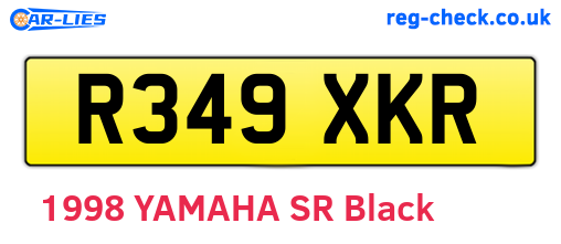 R349XKR are the vehicle registration plates.