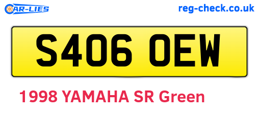 S406OEW are the vehicle registration plates.