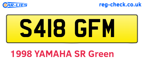 S418GFM are the vehicle registration plates.